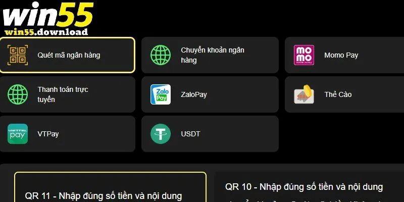 5 cách nạp tiền Win55 dễ hiểu 