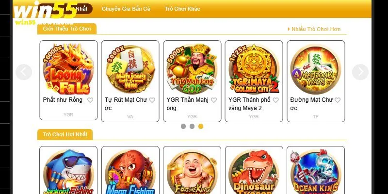 Kho game chất lượng tại nhà cái Win55