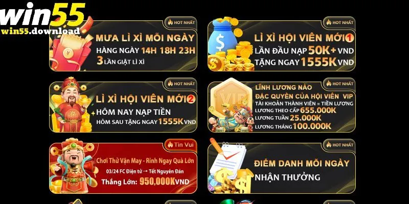 Khuyến mãi Win55 hấp dẫn không nên bỏ lỡ